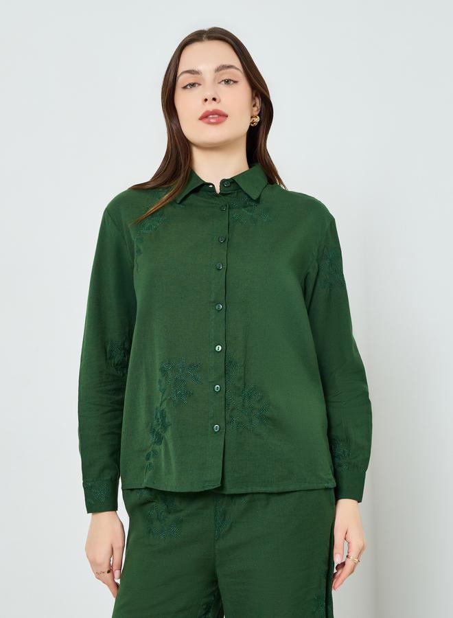 Styli Women Embroidered Shirt and Pants Co-Ords - Image 1
